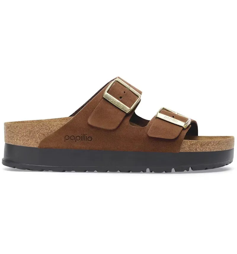 Birkenstock Arizona Flex Platform Nubuck Leather Dark Tea - vue 360