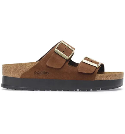 Birkenstock Arizona Flex Platform Nubuck Leather Dark Tea - authentic Birkenstock sneakers