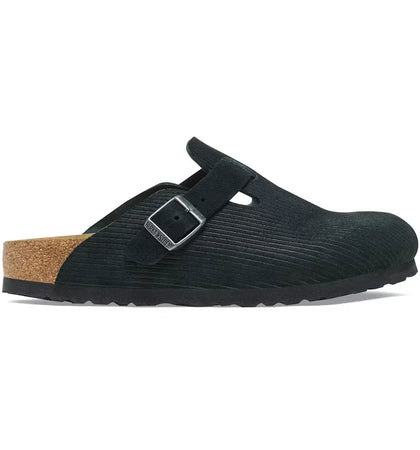 Birkenstock Boston Embossed Corduroy Suede Black - authentic Birkenstock sneakers