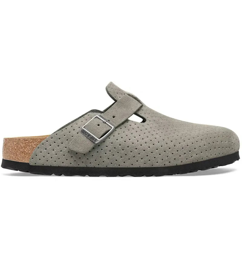 Birkenstock Boston Suede Embossed Dotted Stone Coin - vue 360