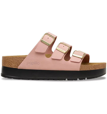 Birkenstock Florida Flex Platform Nubuck Leather Pink Clay - authentic Birkenstock sneakers