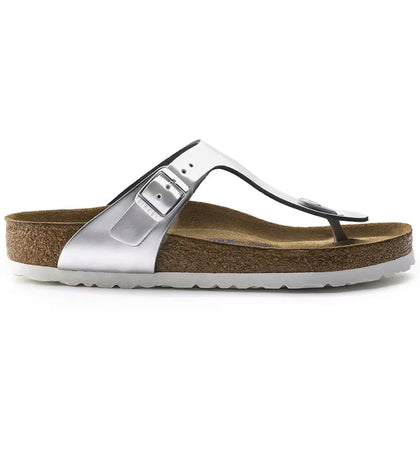 Birkenstock Gizeh Softbed Metallic Silver (Women's) - authentic Birkenstock sneakers