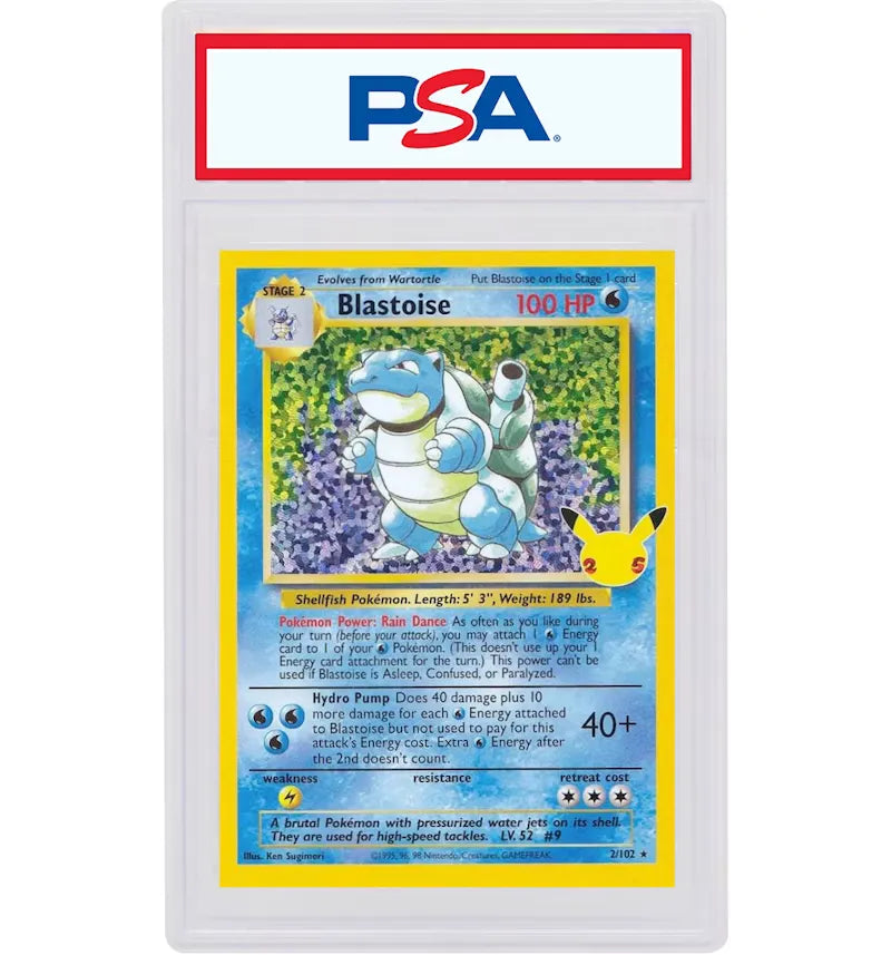 Blastoise-Holo 2021 Pokémon Celebrations Classic Collection Base Set #2/102 (PSA or BGS Graded) - vue 360