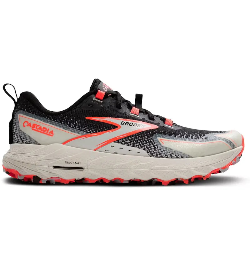 Brooks Cascadia 18 Black Blue Wash Flame (Women's) - vue 360