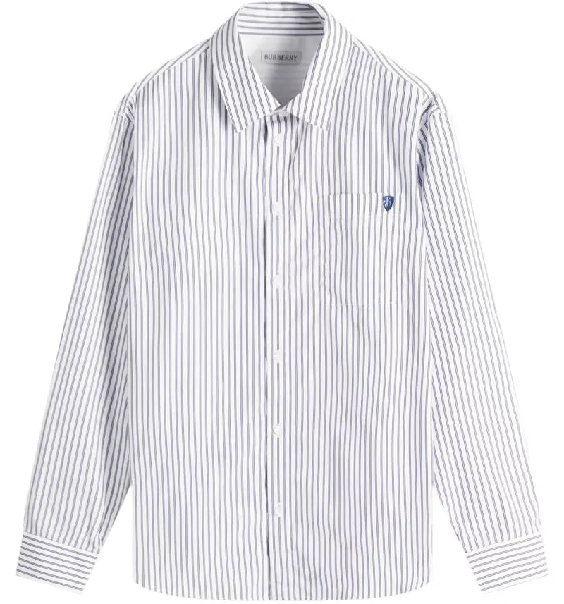 Burberry B Shield Logo Stripe Shirt Iris/Chalk - vue 360