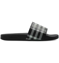 Burberry Check Slides Black Calico