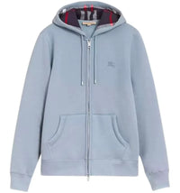 Burberry Clarendon Zip Up Check Hoodie Light Blue