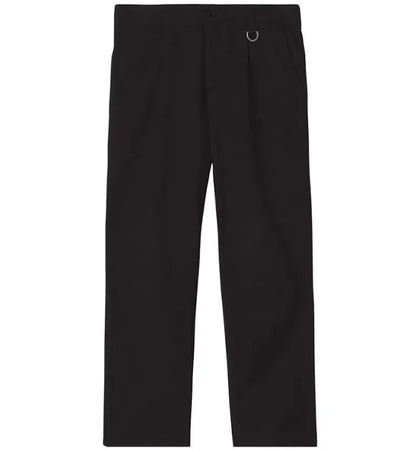 Burberry Cotton Gabardine Tailored Trousers Black - authentic Burberry product
