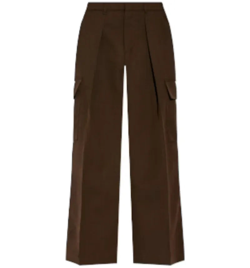 Burberry High Waisted Cargo Wide Leg Trousers Brown/Black - vue 360