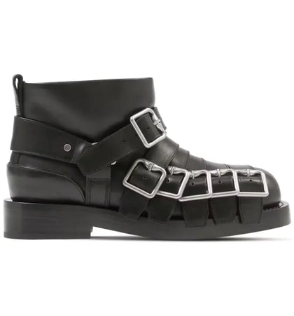 Burberry Leather Strap Boot Black (Women's) - authentic Burberry sneakers