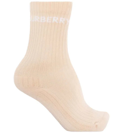 Burberry Logo Cotton Socks Peach - authentic Burberry product