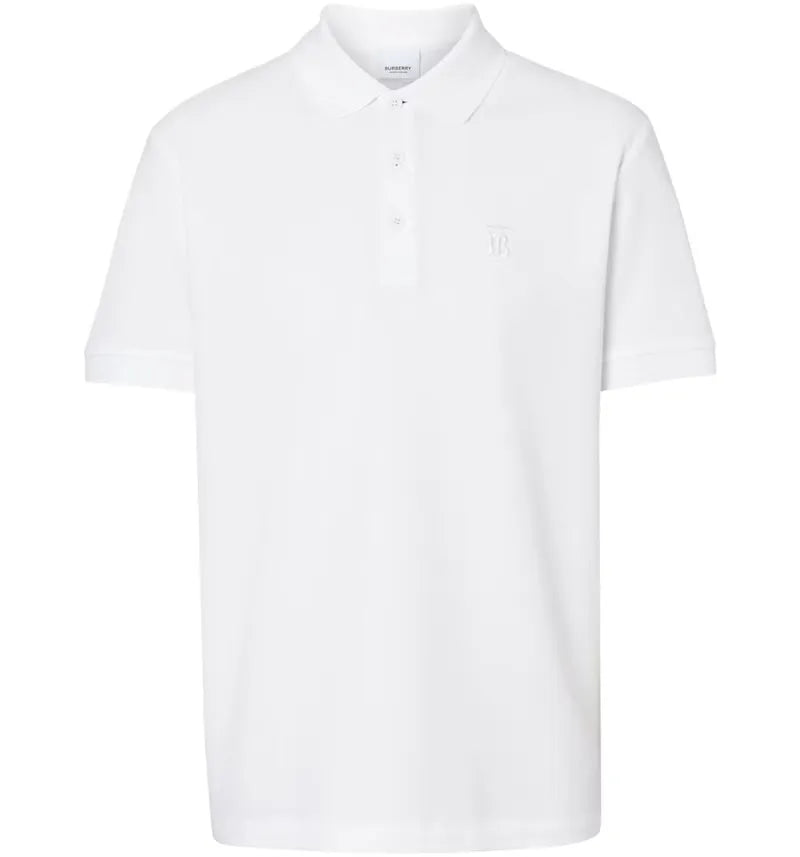 Burberry Logo Embroidered Polo Triple White - vue 360