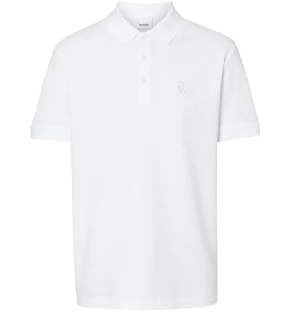 Burberry Logo Embroidered Polo Triple White - authentic Burberry product