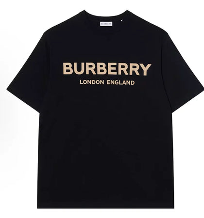 Burberry Logo Print Cotton T-shirt Black/Gold - authentic Burberry apparel