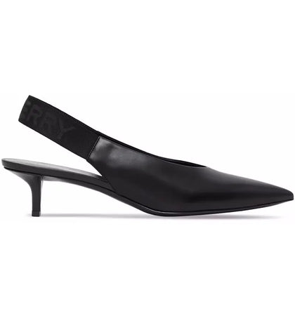 Burberry Malinda Leather Kitten Heel Slingback Pumps Black (Women's) - authentic Burberry sneakers