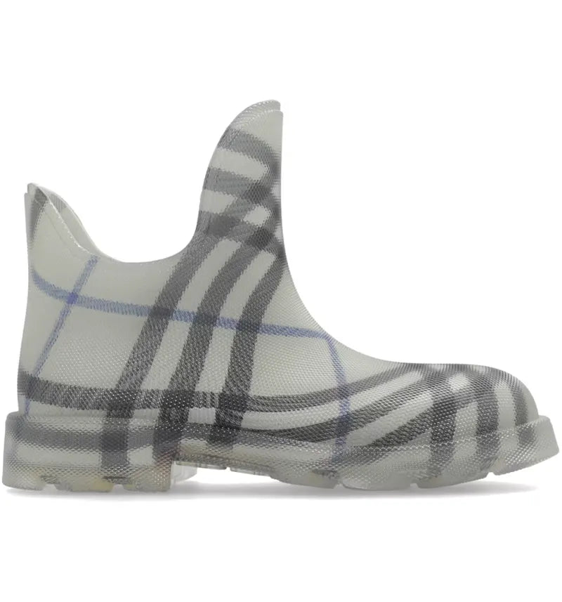 Burberry Marsh Checked Ankle Boots Grey Blue - vue 360