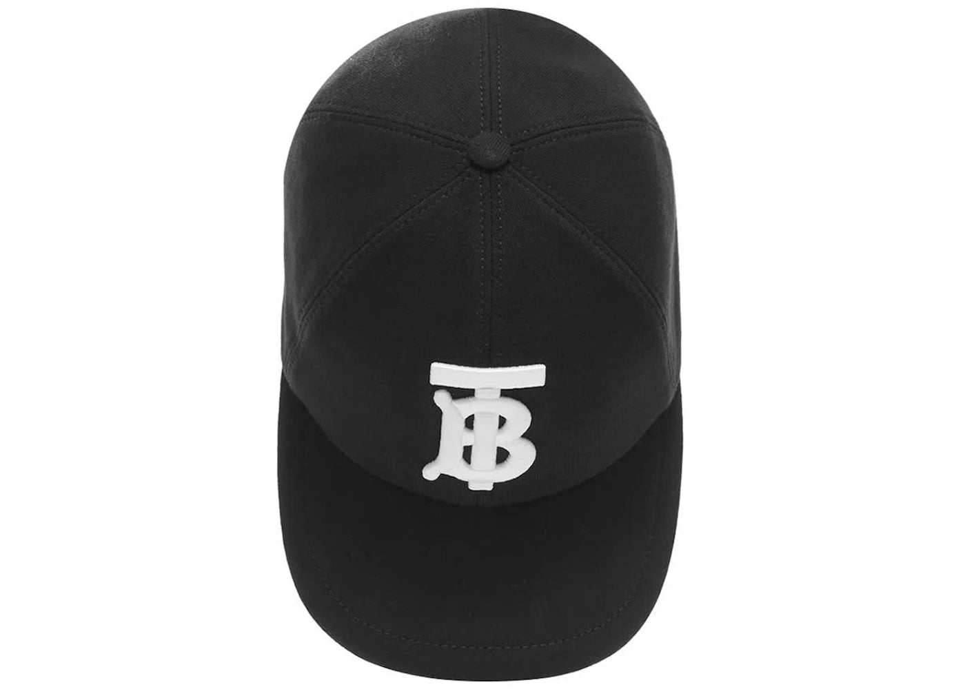 Burberry Monogram Motif Cotton Jersey Baseball Cap Black White - vue secondaire B