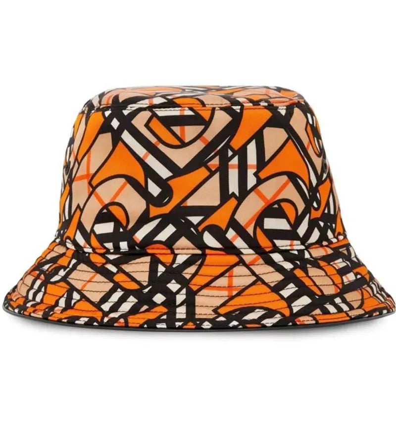Burberry Monogram Print Bucket Hat Orange - vue 360