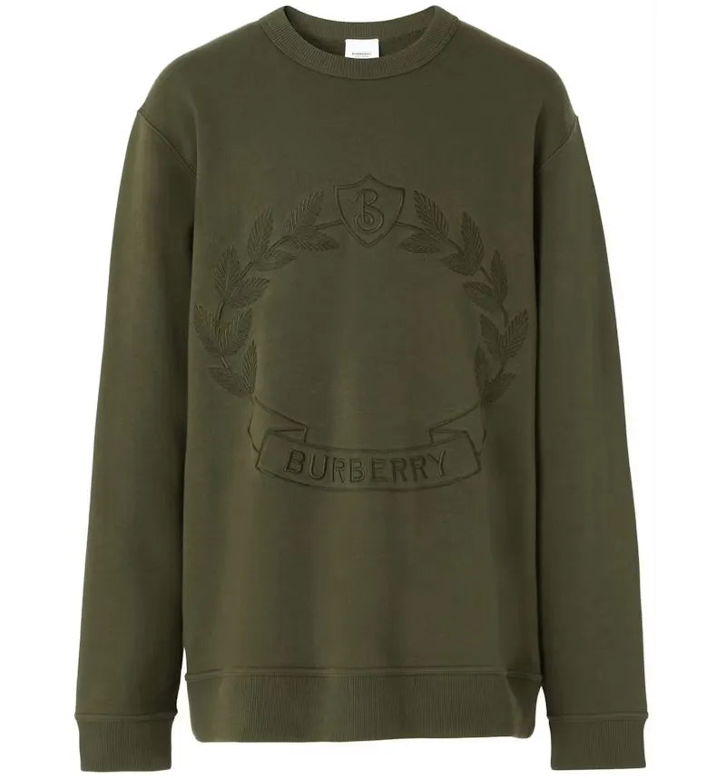 Burberry Oak Leaf Crest-Embroidered Sweatshirt Green - vue 360
