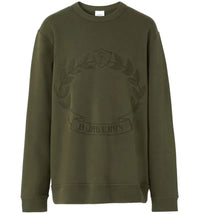 Burberry Oak Leaf Crest-Embroidered Sweatshirt Green
