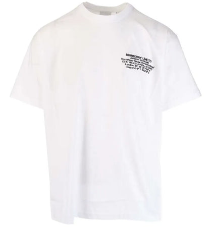 Burberry Oversized Abel Coordinates Logo Tee White - authentic Burberry product