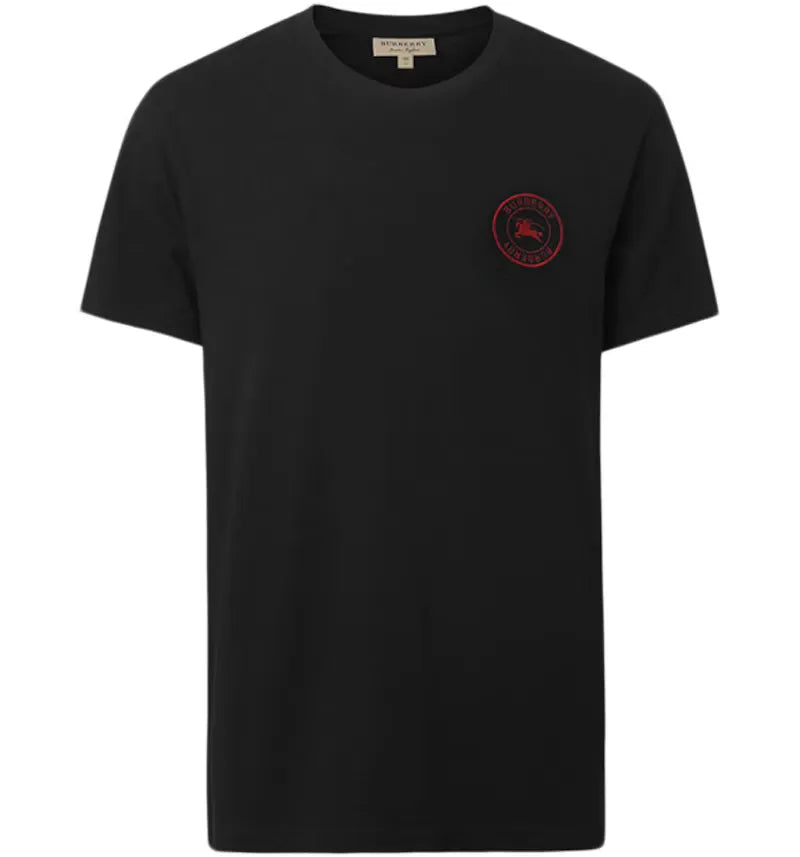 Burberry Red Logo T-shirt Black - vue 360