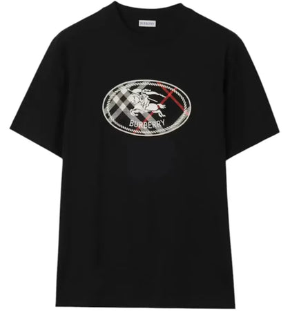 Burberry Ryan Ks Chk T-shirt Black - authentic Burberry apparel
