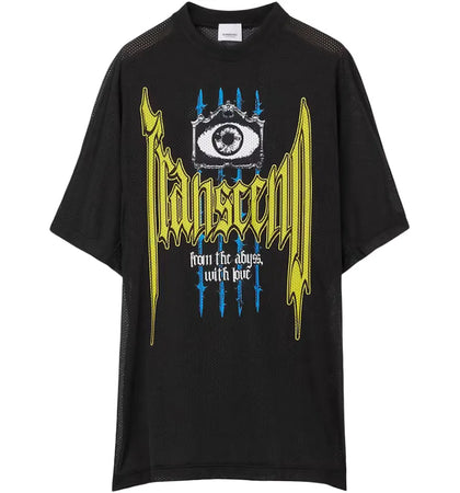 Burberry Slogan-Print Perforated T-Shirt Black - authentic Burberry apparel