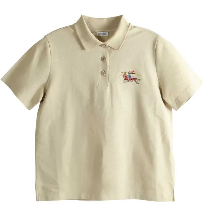 Burberry Women's Priscilla Polo Shirt Limestone Beige - vue 360