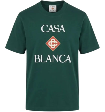 Casablanca Classic Casablanca Stacked Logo Tee Green - authentic Casablanca product