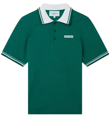Casablanca Textured Pique Polo Green - authentic Casablanca product