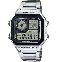 Casio Men’s Black and Silver Digital Watch AE-1200WHD-1AV