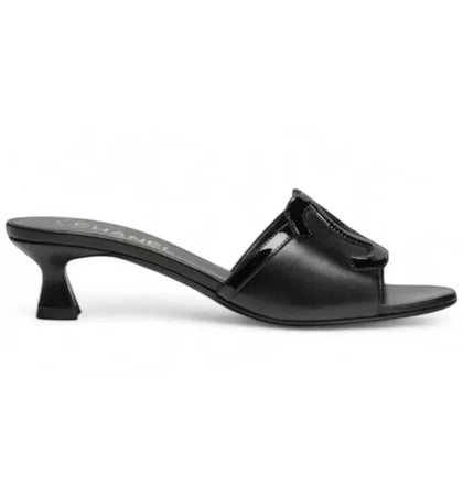 Chanel Lambskin Mule Black - authentic Chanel sneakers