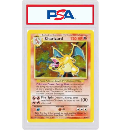 Charizard-Holo 1999 Pokémon Base Set Shadow #4/102 (PSA or BGS Graded) - authentic Pokemon product