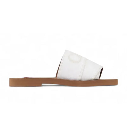 Chloe Woody Flat Mule Snow White (Women's) - authentic Chloe sneakers