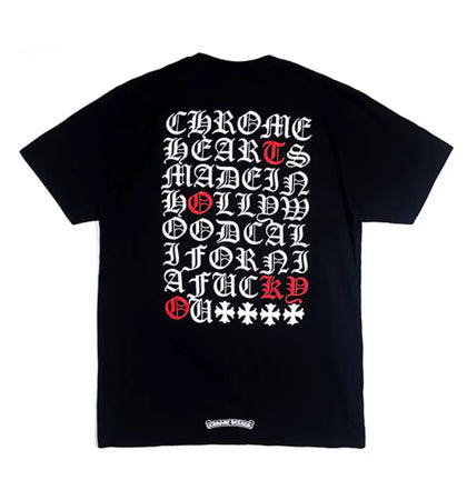 Chrome Hearts Made In Hollywood T-Shirt Black/White/Red - authentic Chrome Hearts apparel