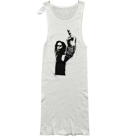Chrome Hearts Richard Stark Middle Finger Tank White - authentic Chrome Hearts product