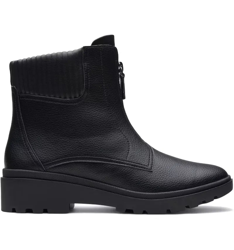 Clarks Calla Zip Black Leather (Women's) - vue 360