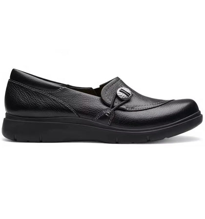 Clarks Certina Ease Black Leather (Women's) - authentic Clarks sneakers