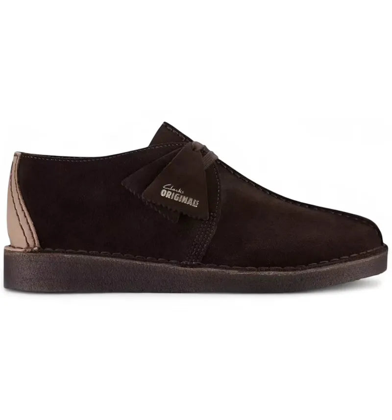 Clarks Originals Desert Trek Dark Brown Suede Beige - vue 360