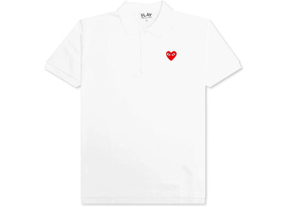 Comme des Garcons Play Red Emblem Polo White - product view 2
