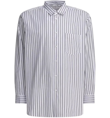 Comme des Garcons Forever Striped Cotton Shirt White - authentic Comme des Garcons apparel