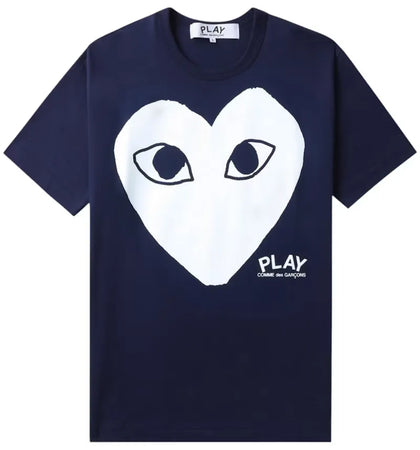 Comme des Garcons PLAY Big Heart Logo Tee Navy - authentic Comme des Garcons PLAY product