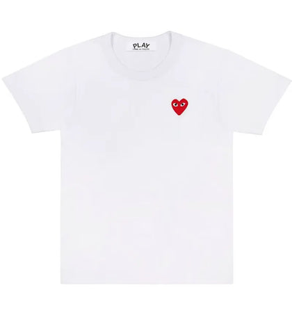 Comme des Garcons Play Embroidered Red Heart T-shirt White - authentic Comme des Garcons PLAY apparel