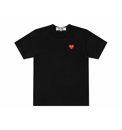 Comme des Garcons Play Red Emblem T-shirt Black - authentic Comme des Garcons PLAY apparel
