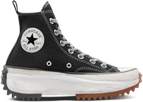 Converse Run Star Hike Hi Black White Gum Distressed - authentic Converse sneakers