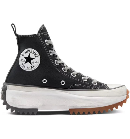 Converse Run Star Hike Hi Black White Gum Distressed - authentic Converse sneakers