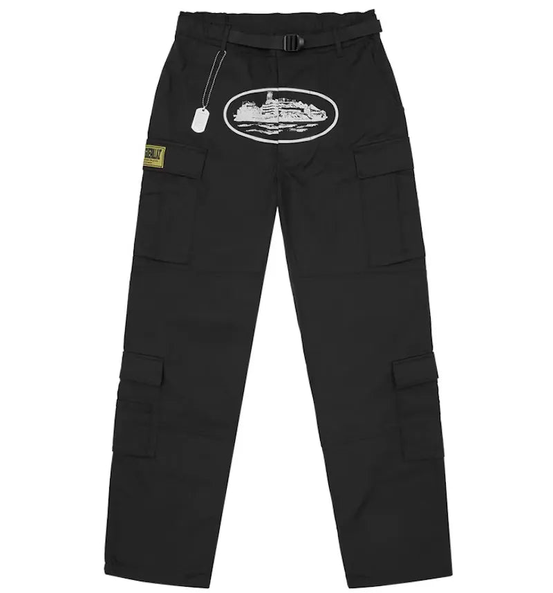 Corteiz 5 Starz Special Edition Black Guerillaz Cargo Pant Black - vue 360