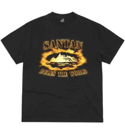 Corteiz Santan Alcatraz Tee Black/Orange Flame - authentic Corteiz product