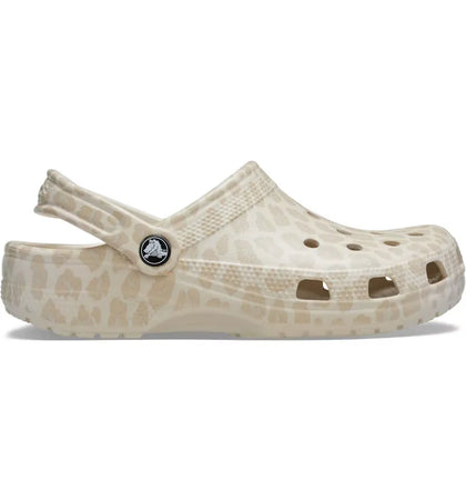 Crocs Classic Animal Clog Leopard Almond Tint (Women's) - authentic Crocs sneakers